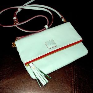 Dooney Pale Blue florentine zip crossbody